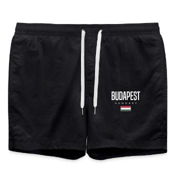 Budapest Hungary - Swim Trunks - black - Front - AI Model Male 185 light (185cm)