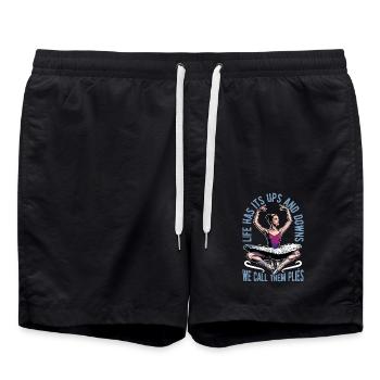 Ballet Life Has Its Ups And Downs Dance Sport - Swim Trunks - black - Front - AI Model Male 185 light (185cm)