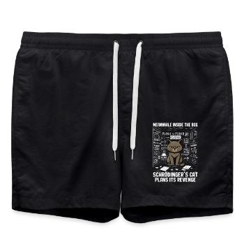 Schrödinger's Cat Plans Revenge - Swim Trunks - black - Front - AI Model Male 185 light (185cm)