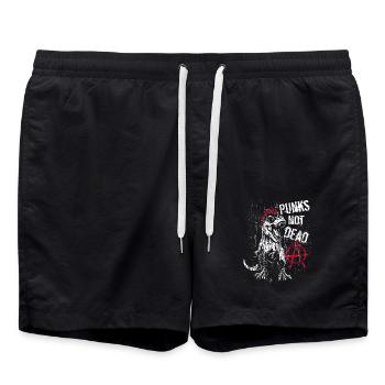 T-Rex - Punks pas morts - Punk Dinosaur - Short de bain - noir - Devant - AI Model Male 185 light (185cm)