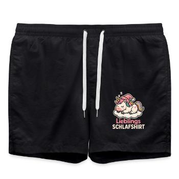 Chemise de nuit préférée – Unicorn Pyjama Design - Short de bain - noir - Devant - AI Model Male 185 light (185cm)