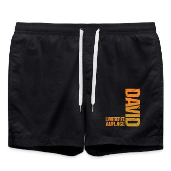 David - Short de bain - noir - Devant - AI Model Male 185 light (185cm)