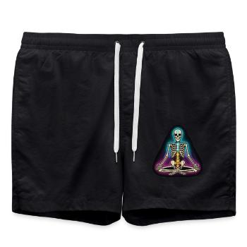 Yoga du squelette - Posture des chakras - Short de bain - noir - Devant - AI Model Male 185 light (185cm)