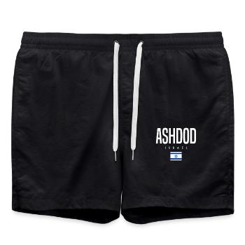 Ashdod Israel - Swim Trunks - black - Front - AI Model Male 185 light (185cm)