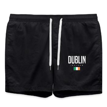 Dublin, Irlande - Short de bain - noir - Devant - AI Model Male 185 light (185cm)