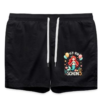I'm already 5 Mermaid Birthday Girl - Swim Trunks - black - Front - AI Model Male 185 light (185cm)