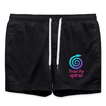 Trust the Spiral - Schlange - Badeshorts - Schwarz - Vorne - AI Model Male 185 light (185cm)