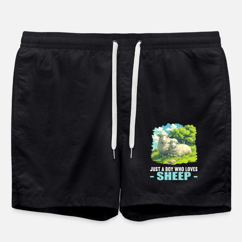 Schafe Schaf - Badeshorts - Schwarz