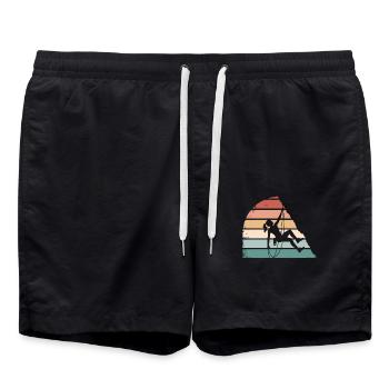 Climbing Girl – Empowered Women on the Rocks - Swim Trunks - black - Front - AI Model Male 185 light (185cm)