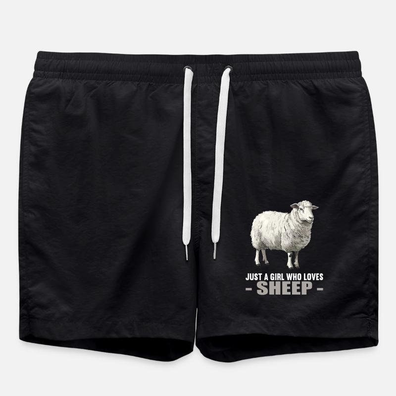 Schafe Schaf - Badeshorts - Schwarz