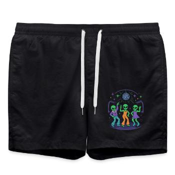 Disco Alien Club - Retro Tanz im Weltall - Badeshorts - Schwarz - Vorne - AI Model Male 185 light (185cm)