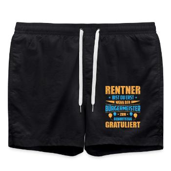 Ruhestand Rentner Rente Pension Renteneintritt - Badeshorts - Schwarz - Vorne - AI Model Male 185 light (185cm)