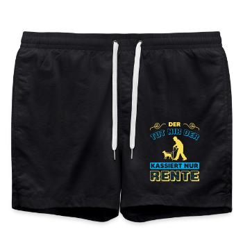 Ruhestand Rentner Rente Pension Renteneintritt - Badeshorts - Schwarz - Vorne - AI Model Male 185 light (185cm)