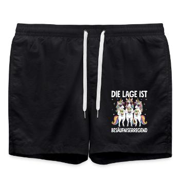The situation is drunkenness - Swim Trunks - black - Front - AI Model Male 185 light (185cm)