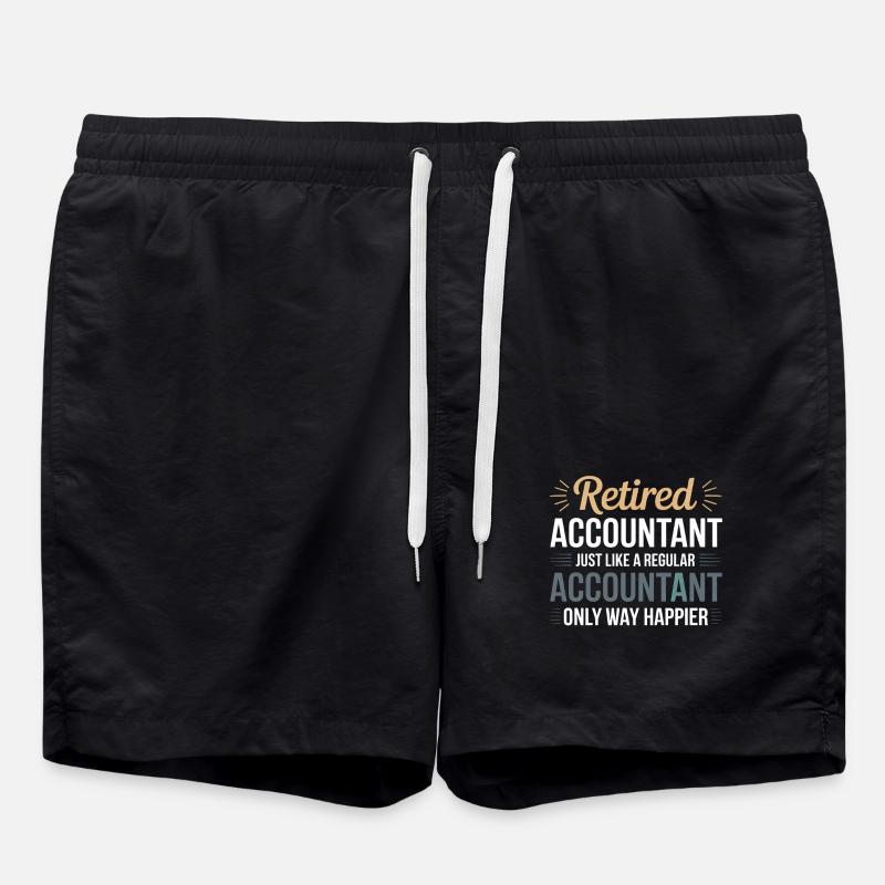 Rentner Buchhalter Spruch Ruhestand - Badeshorts - Schwarz