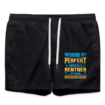 Ruhestand Rentner Rente Pension Renteneintritt - Badeshorts - Schwarz - Vorne - AI Model Male 185 light (185cm)