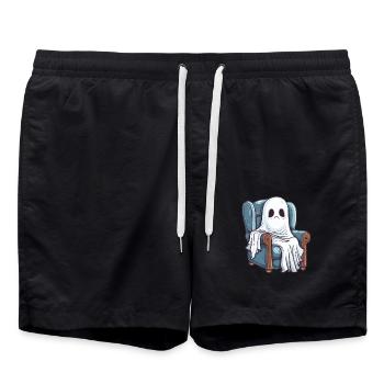 Ghost on armchair - Swim Trunks - black - Front - AI Model Male 185 light (185cm)