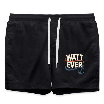 Watt Ever Motif d’ancre maritime - Short de bain - noir - Devant - AI Model Male 185 light (185cm)
