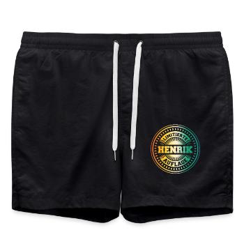 Henrik - Badeshorts - Schwarz - Vorne - AI Model Male 185 light (185cm)