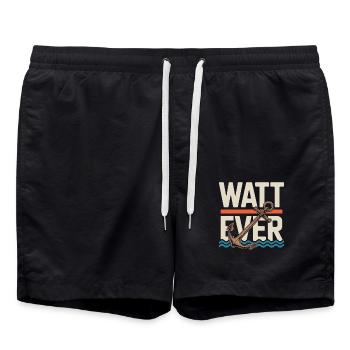Watt Ever Anchor Humour maritime - Short de bain - noir - Devant - AI Model Male 185 light (185cm)