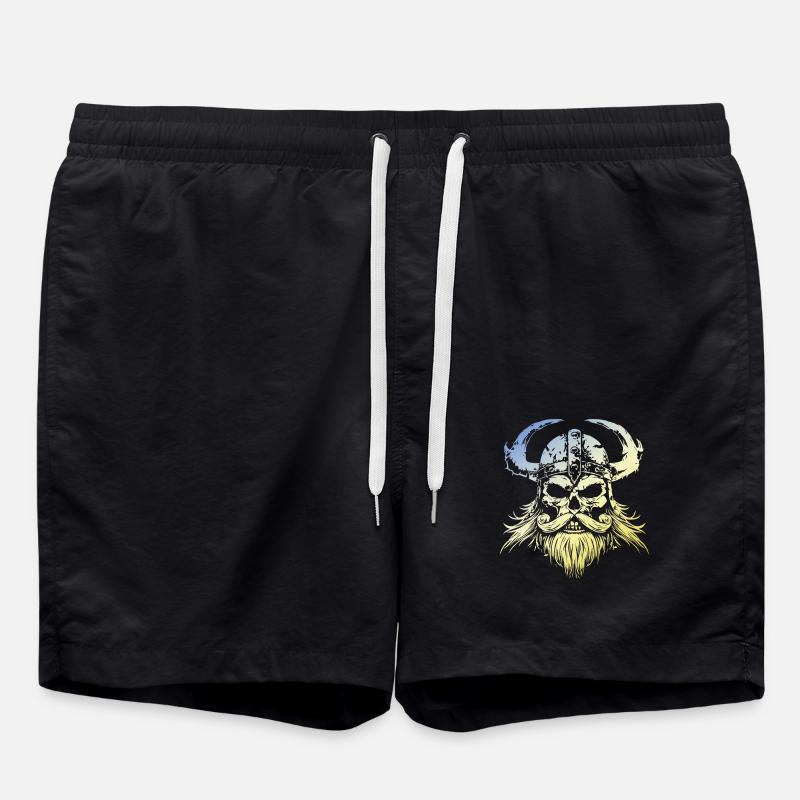 Viking Skeleton - Swim Trunks - black