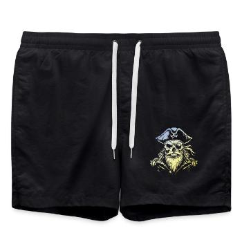 Crâne de pirate - Short de bain - noir - Devant - AI Model Male 185 light (185cm)