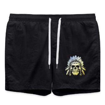 Chief Skull - Swim Trunks - black - Front - AI Model Male 185 light (185cm)