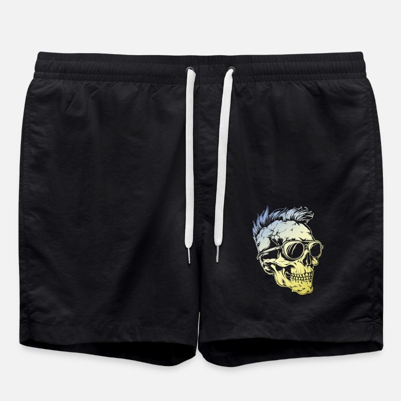 Punker Skull - Badeshorts - Schwarz