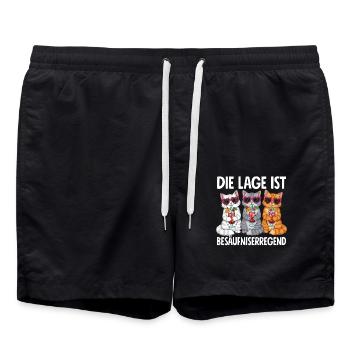 The situation is drunkenness - Swim Trunks - black - Front - AI Model Male 185 light (185cm)