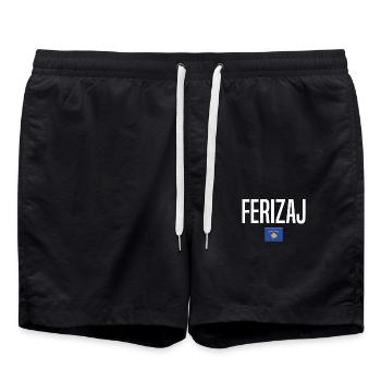 Ferizaj Kosovo - Badeshorts - Schwarz - Vorne - AI Model Male 185 light (185cm)