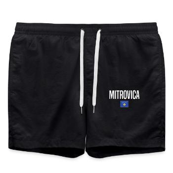 Mitrovica Kosovo - Badeshorts - Schwarz - Vorne - AI Model Male 185 light (185cm)