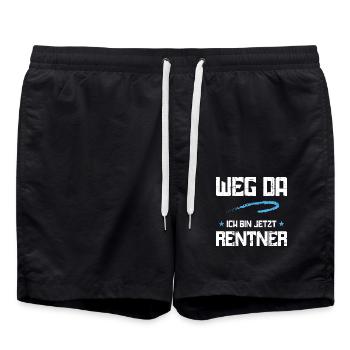 Ruhestand Rentner Rente Pension Renteneintritt - Badeshorts - Schwarz - Vorne - AI Model Male 185 light (185cm)