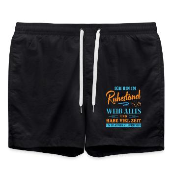 Ruhestand Rentner Rente Pension Renteneintritt - Badeshorts - Schwarz - Vorne - AI Model Male 185 light (185cm)