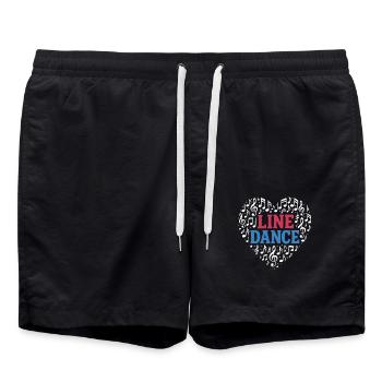 Danse en ligne - Danse avec le cœur - Musique Cadeau - Short de bain - noir - Devant - AI Model Male 185 light (185cm)