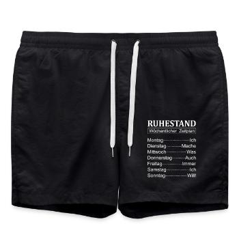 Ruhestand Rentner Rente Pension Renteneintritt - Badeshorts - Schwarz - Vorne - AI Model Male 185 light (185cm)