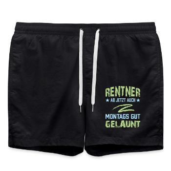Ruhestand Rentner Rente Pension Renteneintritt - Badeshorts - Schwarz - Vorne - AI Model Male 185 light (185cm)