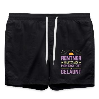 Ruhestand Rentner Rente Pension Renteneintritt - Badeshorts - Schwarz - Vorne - AI Model Male 185 light (185cm)