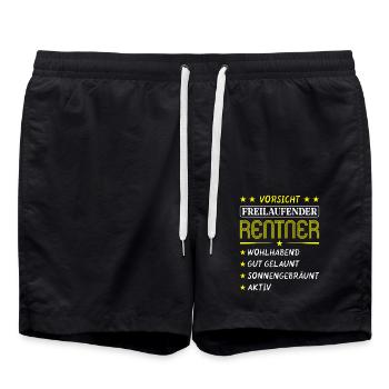 Ruhestand Rentner Rente Pension Renteneintritt - Badeshorts - Schwarz - Vorne - AI Model Male 185 light (185cm)