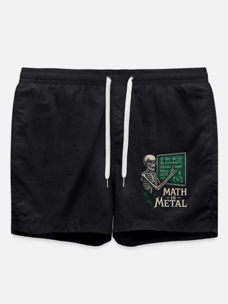 Math est une jupe de tableau noir squelette en métal - Short de bain - noir