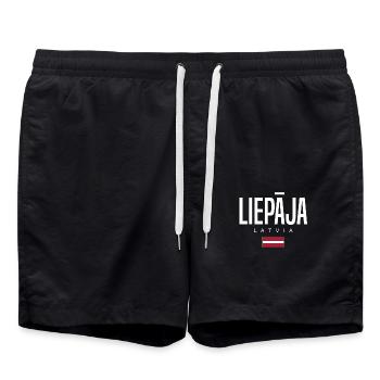 Liepaja, Lettonie - Short de bain - noir - Devant - AI Model Male 185 light (185cm)
