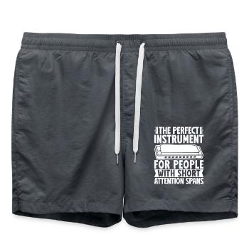Harmonica Musican For People With Short Attention - Badeshorts - Anthrazit - Vorne - AI Model Male 185 light (185cm)