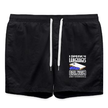 Je parle quatre langues Cornhole Joueurs - Short de bain - noir - Devant - AI Model Male 185 light (185cm)