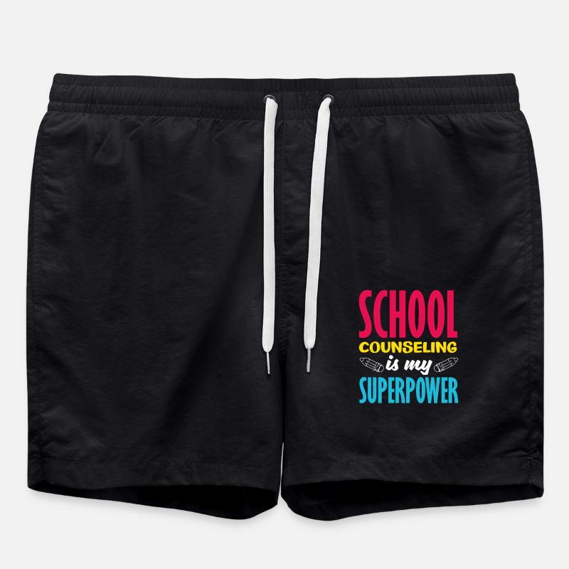 School counseling is my superpower - Swim Trunks - black