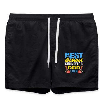 Best School Counselor Dad Ever - Swim Trunks - black - Front - AI Model Male 185 light (185cm)