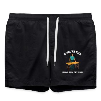 Physiotherapeutin Wenn Du Nett Bist Humor Spruch - Badeshorts - Schwarz - Vorne - AI Model Male 185 light (185cm)