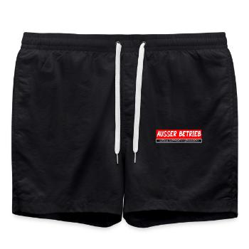 Ausser Betrieb Geduldsfaden gerissen Büro Arbeit - Badeshorts - Schwarz - Vorne - AI Model Male 185 light (185cm)