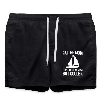 Segeln Spruch Mama Segler Segeln Geschenk - Badeshorts - Schwarz - Vorne - AI Model Male 185 light (185cm)