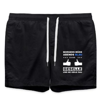 Geselle Facharbeiter Azubi Prüfung - Badeshorts - Schwarz - Vorne - AI Model Male 185 light (185cm)