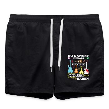 Gitarre Spruch Band Musikinstrument E-Gitarre - Badeshorts - Schwarz - Vorne - AI Model Male 185 light (185cm)