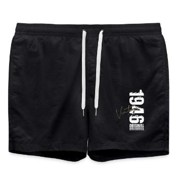 79e anniversaire Année d’origine 1946 - Short de bain - noir - Devant - AI Model Male 185 light (185cm)